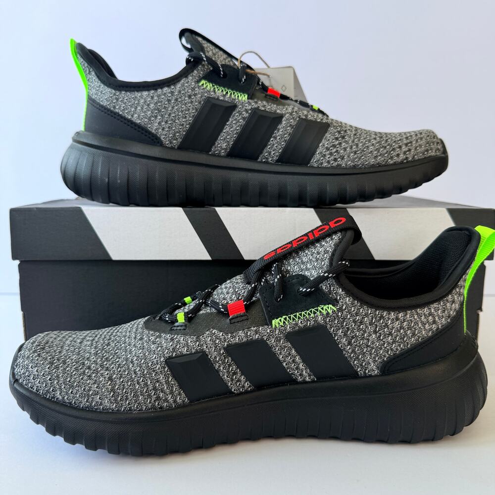 Adidas Kaptir 4.0 K IH1842 Black Volt Coral Kids 6.5Y / UK 6 / EUR 39 New - Picture 2 of 4